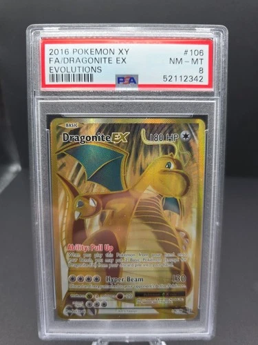 Dragonite EX Evolutions Full Art PSA 8