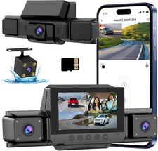 Dash cam Front and Rear FHD 1080P 180  Rotating Side-View Camera APP Control