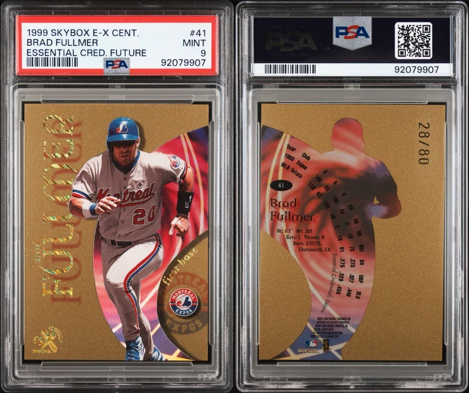 BRAD FULLMER 1999 Skybox E-X Century Essential Credentials Future 28/80 PSA 9 - Image 3 of 3