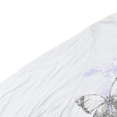 Next Women's Grey Asymmetrical Top 18 Butterfly Sequin - Picture 5 of 12