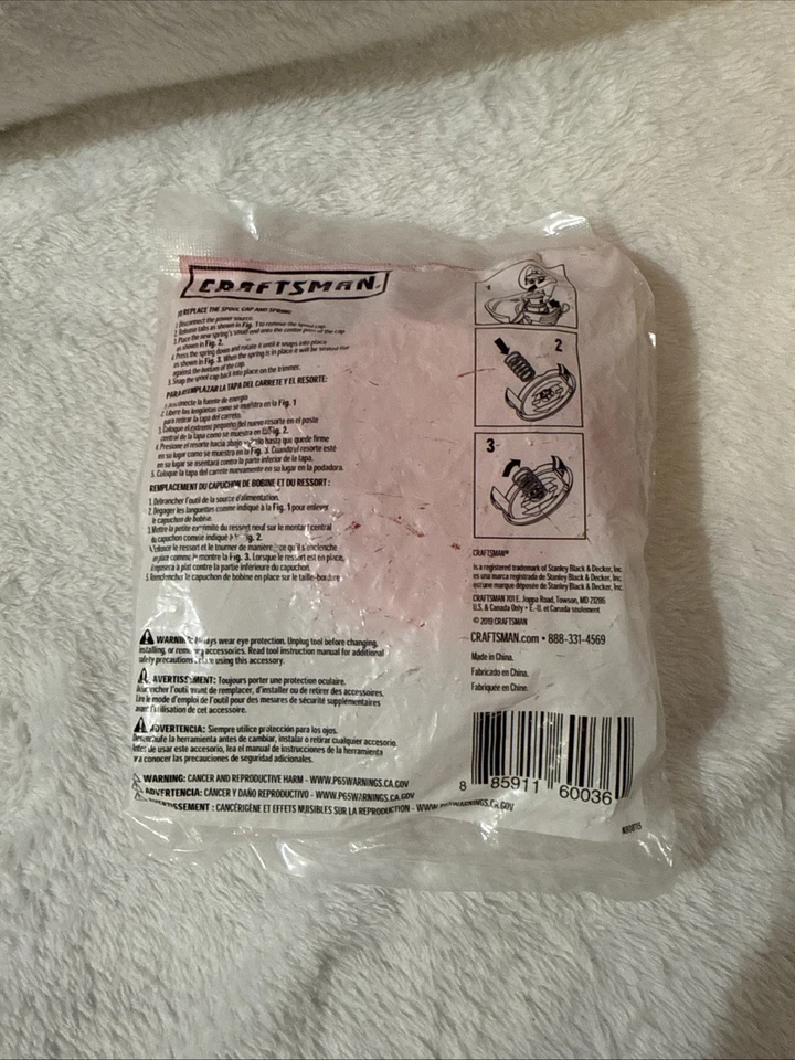 CRAFTSMAN String Trimmer Spool Cap And Spring CMZST120SC Genuine OEM G7 - Image 2 of 2