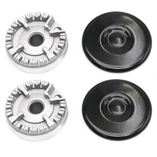 Lot de 4 2 Couvercles Couronne Brûleur 17 Pouces Compatible avec Pour Poêles S