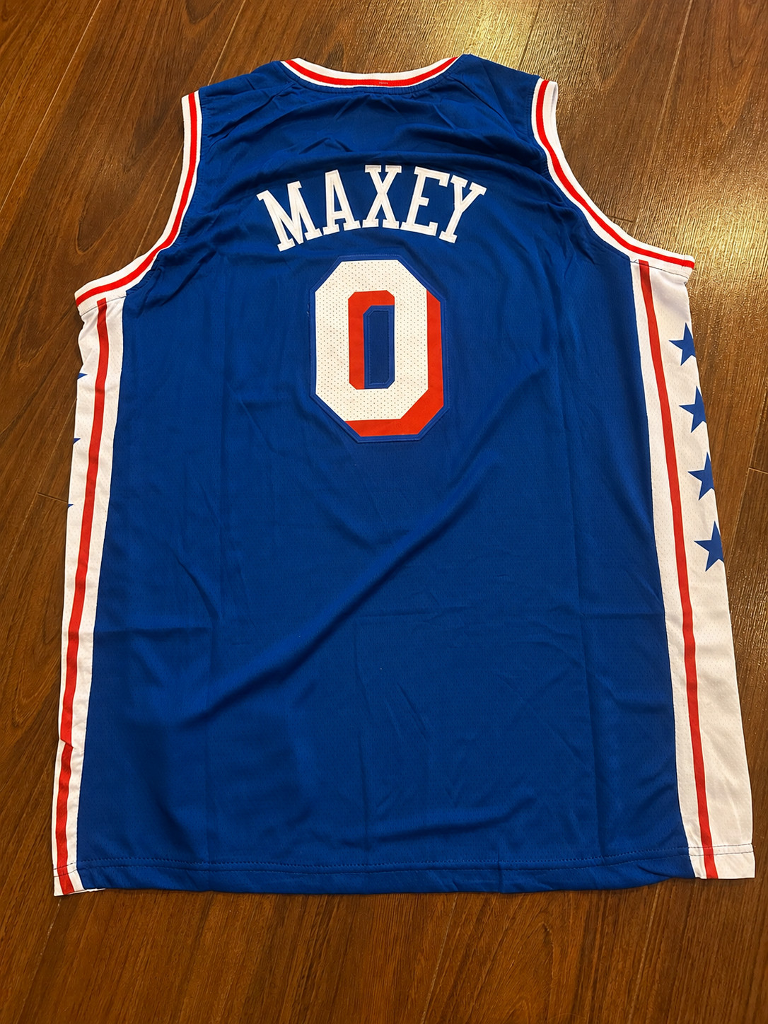 Tyrese Maxey #0 Philadelphia 76ers Royal Blue Jersey Men's S-2X NWT
