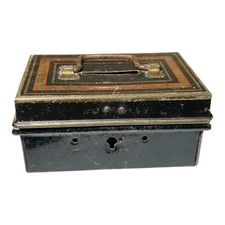 Vintage Black Metal Cash Tin