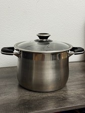 Ballington 10 Qt Stainless Steel Stock Pot Glass Lid Capsulated Bottom