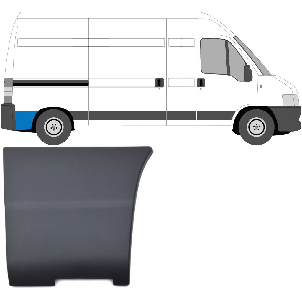 Rear wing side trim for Citroen Jumper 2002-2006 / Right