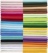 Aubliss 50Pcs 100 Cotton Fabric Bundle 10" X 10" Precut Fat Squares Sheets Prin