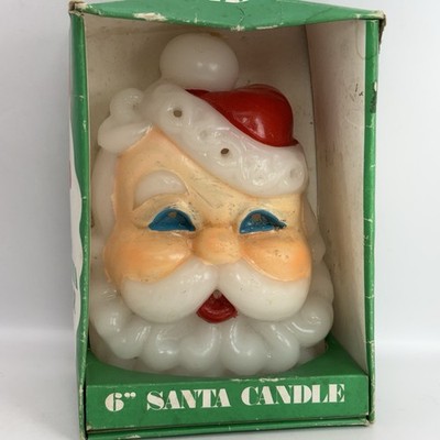Vintage Capri Candles 6  Glowing Santa Claus Rare Wax Candle Christmas