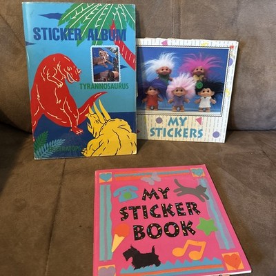3 Vintage 1990 s Sticker Books Filled With Stickers - Trolls, Sanrio