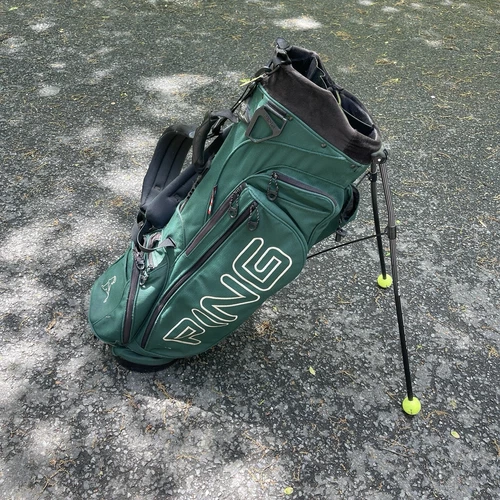 Very Nice Rare Ping Hoofer Vantage Golf Stand Bag 5 Way Divider Green