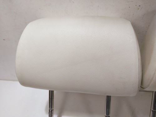2007-2010 Beetle HARDTOP REAR Seat Head Rests Pair Vinyl TRIPLE WHITE - Picture 2 of 9