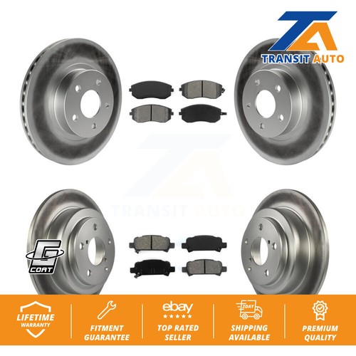 Coated Disc Brake Rotors And Semi-Metallic Pad Front Rear Kit For Subaru Impreza - Picture 1 of 9