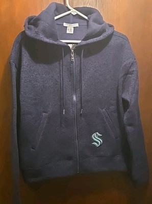 Women's WEAR by Erin Andrews Full-Zip Hoodie Deep Sea Blue Size Large NWT