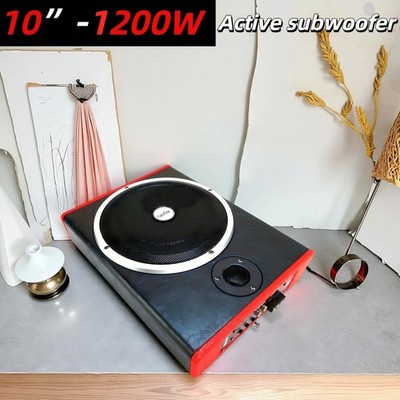 10'' Active Under-Seat Subwoofer - 1200W Slim, Hi-Fi, Plug & Play