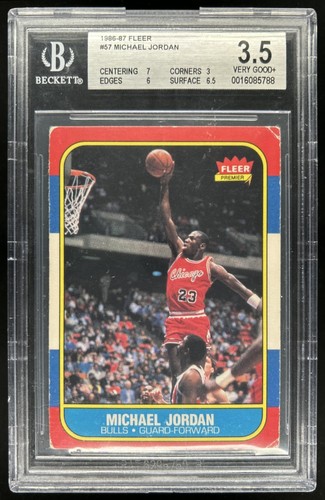 1986-87 Fleer Michael Jordan Rookie RC #57 Bulls BGS 3.5