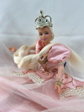 Vintage 1997 Rapunzel Barbie Doll Mattel Restored Long Hair Pink Gown Crown VGC