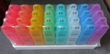 MONTHLY PILL ORGANIZER 3x/Day Numbered Bright Large Dispenser BPA-Free Easy