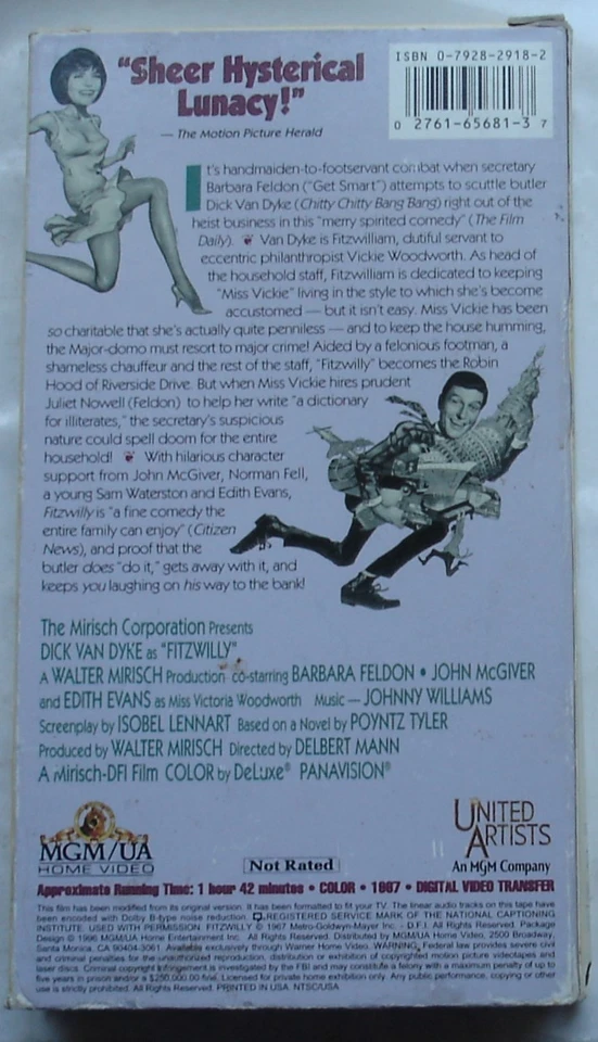 Fitzwilly (VHS, 1996) Stars Dick VanDyke & Barbara Feldon Foto 2 de 2