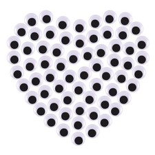 Decora 100pcs 18mm Round Wiggly Wobbly Googly Eyes Self-Adhesive Peel Sticker