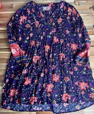 Old Navy Midi Black And Floral Midi Dress Size Medium