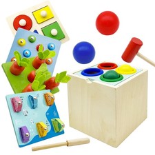Wooden Montessori Toys for Toddlers 1-3, Color  Shape Sorting Matching Games...