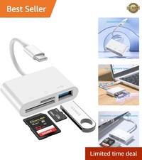 USB C SD/TF Card Reader Type-C Camera Adapter - 3 in 1 USB C to TF/SD/USB Dis...