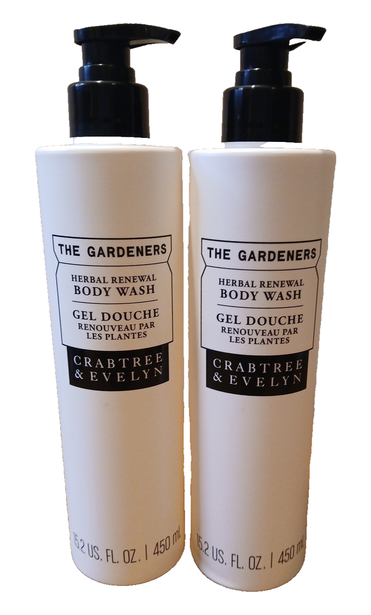 2 Bottles The Gardeners BODY WASH Crabtree & Evelyn Herbal Renewal