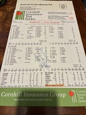 Scorecard 1983 England V New Zealand Signed By N. Cook