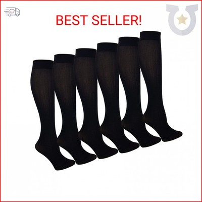 Winterlace Queen Size Trouser Socks for Women, 6 Pairs Plus Stretchy Opaque Knee