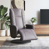 Massagesessel Mit FußTeil Kunstleder Grau Relaxsessel Elektrisch