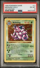 Pokemon Card Nidoking Holo 11/102 1st Edition PSA 6 Game