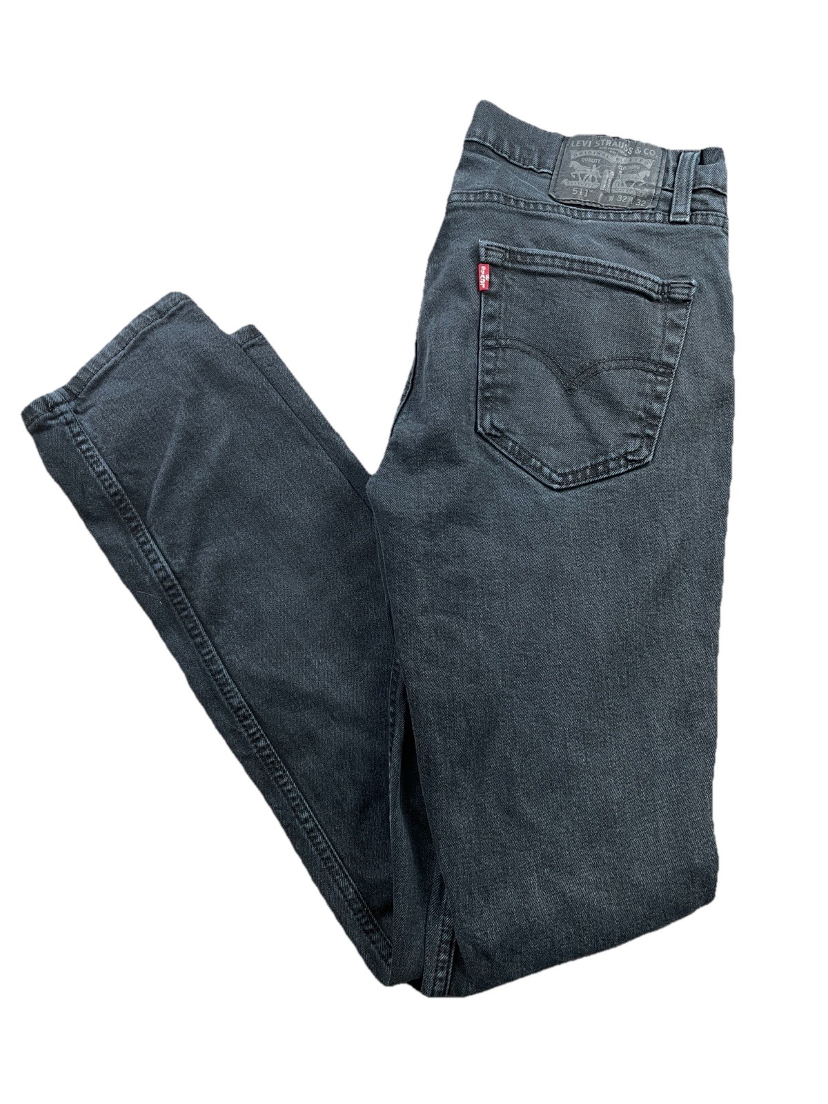 Levis 511 Slim Taper Jeans Mens 32x32 Black Stretch Denim Waterless Mid Rise