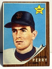 1962 Topps Gaylord Perry #199 (RC) Baseball Card Rookie San Fransisco Giants Gr8. rookie card picture
