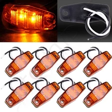 8X 2.5" 12V Amber Surface Mount Clearance Side Marker Light For Lorry Pickup