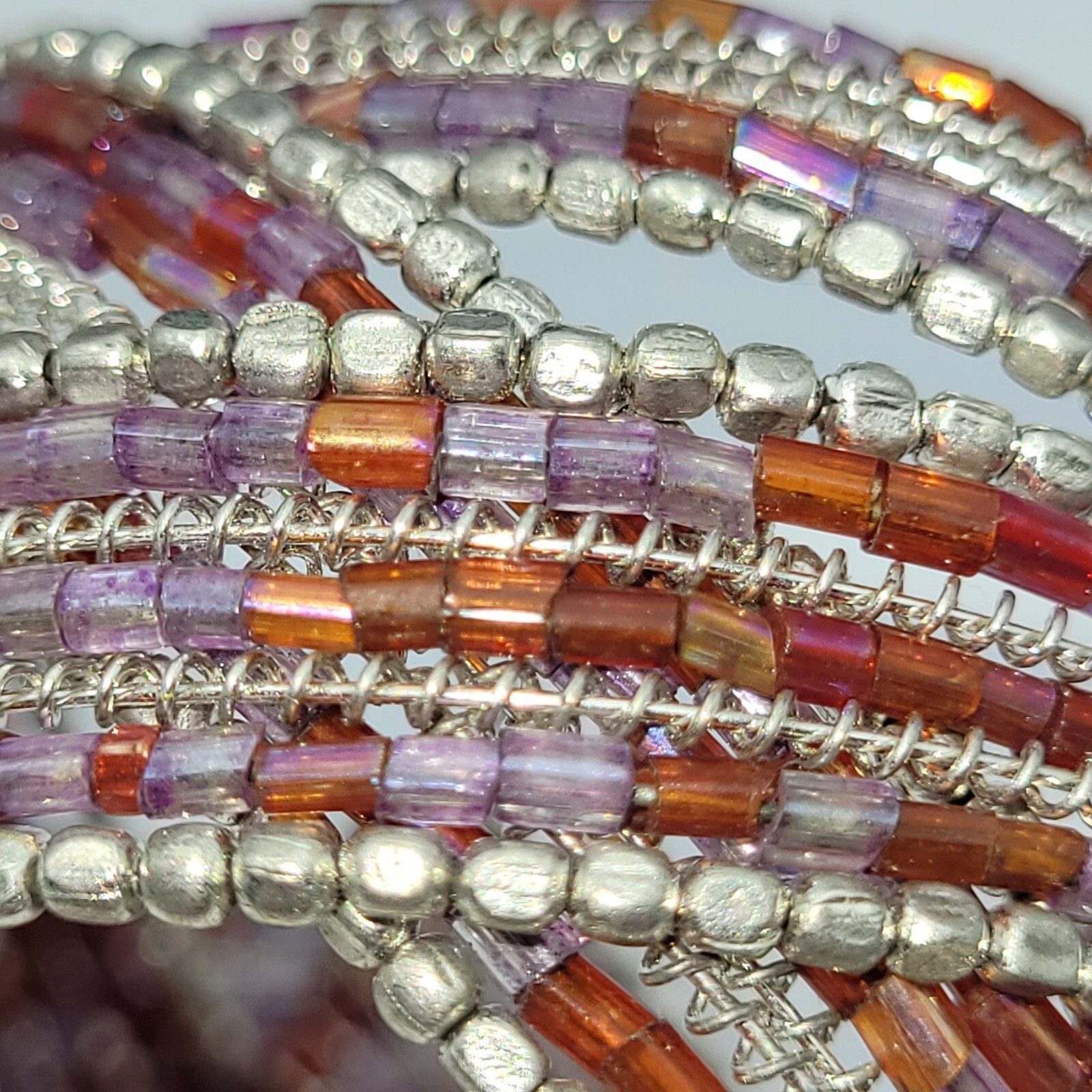 Bracelet Seed Bead Flex Cuff Memory Wire Braided … - image 9