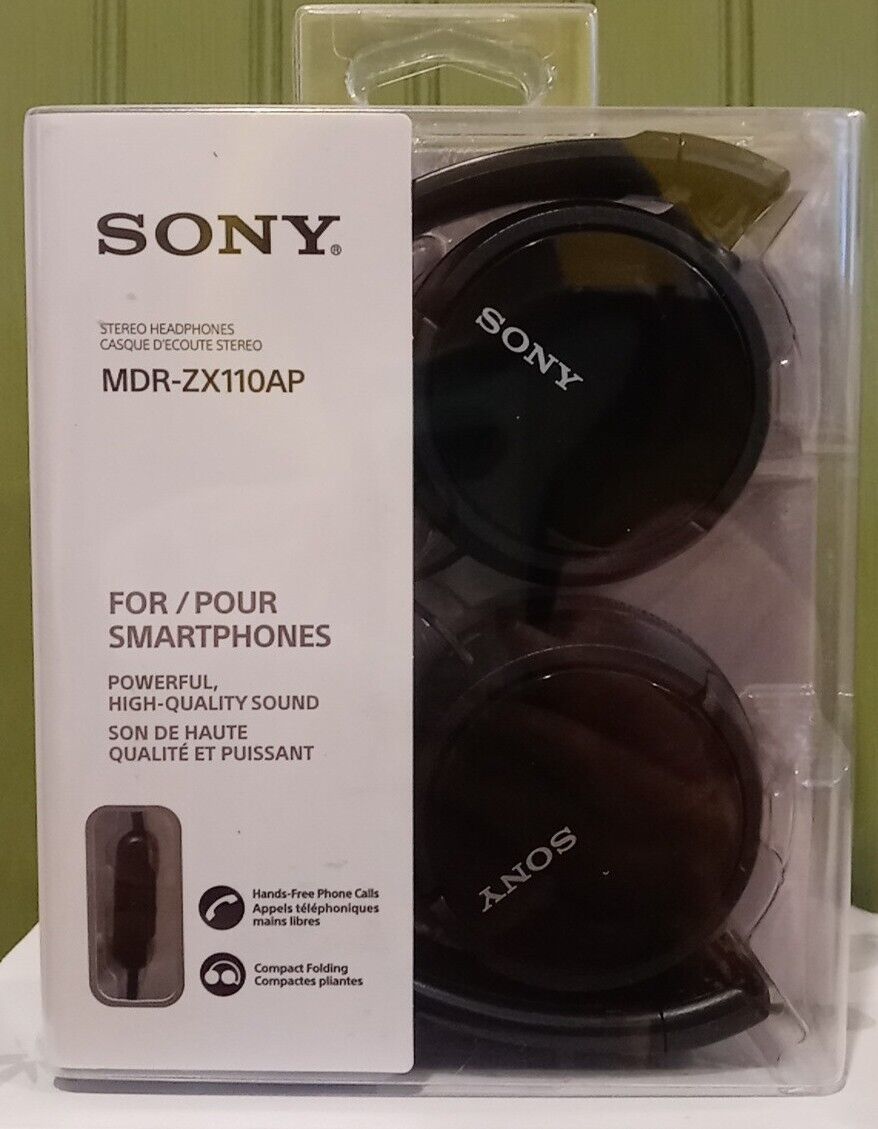 Sony MDR-ZX110AP Stereo Headphones for Smartphone Wired (Black