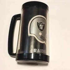 VINTAGE NFL L.A. RAIDERS Insulated Beverage Mug 16oz Thermo Serv USA