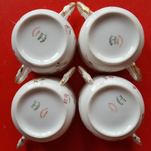 4 sets: Haviland Limoges France SCHLEIGER 679d 2-Handled Bouillon Cups & Saucers - Picture 16 of 24