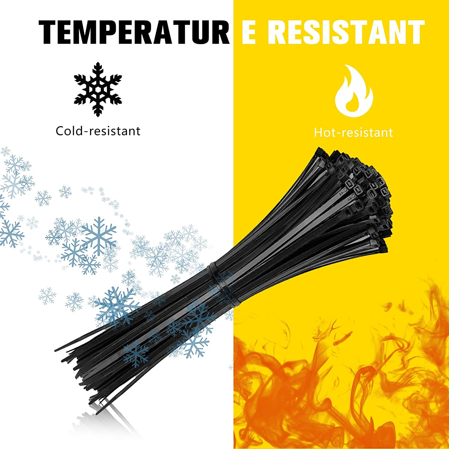 Cable Zip Ties,400 Pack Black Zip Ties Assorted Sizes 12+8+6+4 Inch