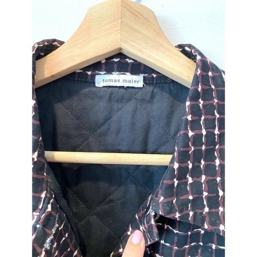 Tomas Maier RARE Women’s Jacket Cotton NWOT Geometric Button Down Collared SZ 10 - Picture 4 of 12