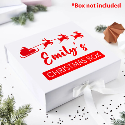  INDIVIDUELLE WEIHNACHTSBOX VINYL-AUFKLEBER MEHRERE SCHRIFTARTEN WEIHNACHTEN JUNGE MÄDCHEN PERSONALISIERT