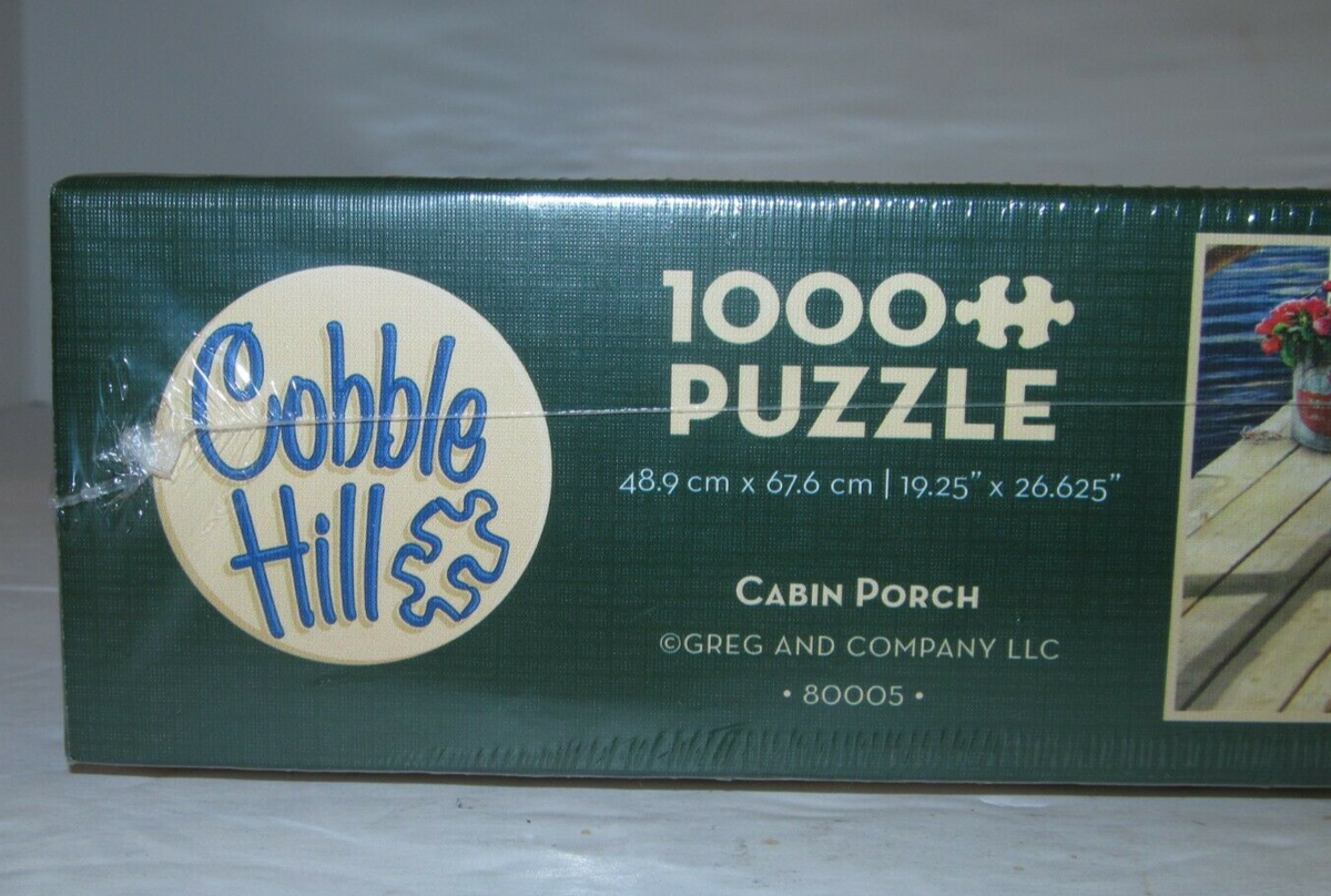 Cobble Hill 1000 Piece Jigsaw Puzzle - "Cabin Porch" - Includes Sample Poster, Random Cut Pieces