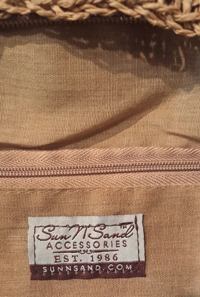 Bolso Bandolera Sun N Sand/Bolso de Mano Macramé Cuentas y Cuero Dije Boho Foto 3 de 4