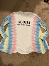NWT Vintage Havana tie dye Aloha all the time hawaii oversized sweater-L- 78