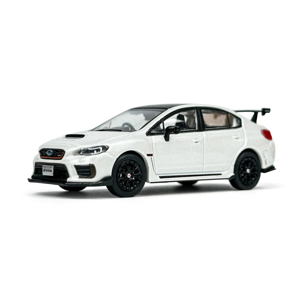 Modelo Diecast escala 1:64 JDM Subaru WRX STI S208 blanco coche miniatura juguete niños Foto 3 de 4