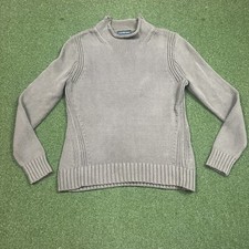 J. Crew Always Women's Cotton Roll Neck Knit Sweater Large Heavyweight Olive Grn