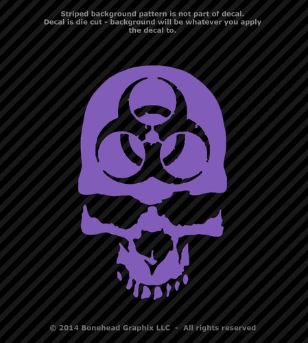 Biohazard Totenkopf Vinyl Aufkleber Fensteraufkleber Walking Dead - 25 Farben - Bild 19 von 27