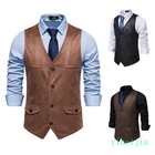 2025 Summer Spring Men's Single Breasted Vests Waistcoats Clothes British Style