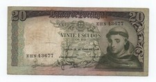 PORTUGAL 20 ESCUDOS 1964 PICK 167 LOOK SCANS