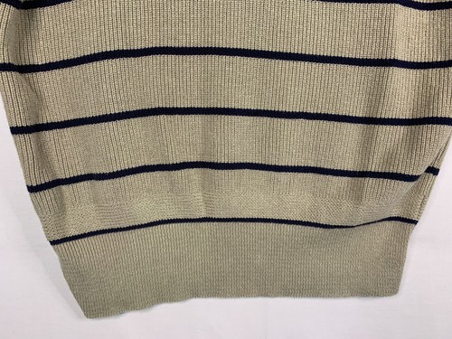 Alps Merrimac Valley Sweater Men’s Sz M Khaki Stripe 1/4 Button Grandpa Academia - Picture 3 of 10